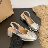 Thick Heel Women Sandals Height Increase Cover Toes Slingbacks Muels Shoes Elegant Stripper Party Dress Female Sandalias
