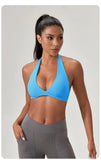 YOGA Naked Feeling Strappy Padded Sports Bras for Women - Fitness Workout Top Criss Cross Back Yoga sports Bras No steel ring
