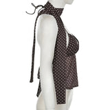 Y2k Style Polka Dot Tank Top Women Sexy Deep V neck Backless Women's Tanks Fashion Night club Outfit Lady 2026 Summer Dress up