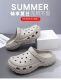 Men Summer Slippers Close Toe Leisure Clogs Soft EVA Anti-slip 2 Way Wear Shoes Couples Indoor Beach Slides Street Sandals