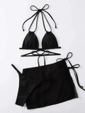 3 Pieces Thong Bikini 2026 Women With Skirt Trikini Swimwear Female Triangle Swimsuit Beach Wear Bathing Swimming Suit Summer