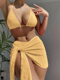 Fashionable Multi-Color Bikini Swimsuit Set Sexy Three-Piece Women's Swimwear Trendy Beachwear By Mingshi Quality Chinese Brand