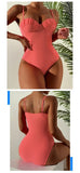 2026 One Piece Swimsuit Swimwear Women Sexy Push Up Pleated Solid Bathing Suit Beachwear New Maio Feminino Praia Banadores Mujer