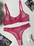 Leopard Printed See Through Bra and Panty Set Women Sexy Lingerie Ultra-thin Transparent Underwear Intimate Sleepwear