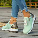 Plus Size 44 Platform Casual Sneakers for Women Lace Up Anti Slip Thick Sole Sport Shoes Woman 2026 Spring Zipper Walking Shoes