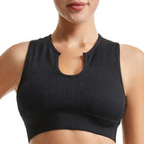 New Sports Bra Women Sexy Deep U-neck Push Up Gym Jogging Yoga Fitness Shockproof Vest Crop Tops Female Sport Bras Set for Women