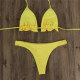 Summer Brazilian Bikini Set for Women Sexy 2 Pieces Set Push-up Swimwear Bandage Top Thong Bathing Suit Swimsuit Beachwear