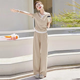 Knitted two-piece casual suit is loose and comfortable