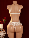 Adult Women's Sexy Underwear Semi-Coverage Bra With Steel Bra Push-Up Red Erotic Bodysuit Hot Crotchless Porn Lingerie Body Set