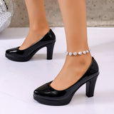 High Heels Shoes Women White Wedding Shoes Thick High Heels Fashion Party Pumps Footwear Black Red Big Size