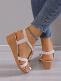 Wedge Sandals for Women Summer Comfortable Non Slip Beach Shoes Woman PU Leather Platform Roman Sandalias Mujer