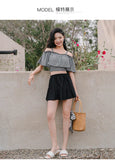 Swimsuit women's new Xia one shoulder camisole swimsuit ins conservative cover belly slimming split skirt swimsuit