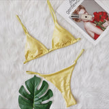 2 Colors Sexy Bikini Women Shiny Fabric Crystal Diamond G-string Swimwear Swimsuit Bikinis Set Bathing Suit Bikini Luxe Female