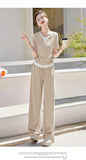 Knitted two-piece casual suit is loose and comfortable