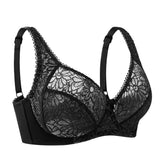 Sexy Womens Bras Ultra-Thin Perspective Deep V Lace Sheer Plus Size Bra Female Underwear Lingerie BH Tops D E F Cup