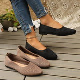 Elastic Knitting Flats Slip on Shoes for Women  Summer Breathable Soft Loafers Woman Lightweight Casual Shoes Mom Moccasins