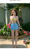 Swimsuit for Women, Sweet Split Bikini, Small Chest Gathering, Beach Vacation, Hot Spring Bath, Three Piece Swimsuit Set