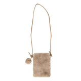 Fashionable Plush Shoulder Bag Large Capacity Soft Crossbody Bag Solid Color Travel Bag Women's Mini Crossbody Phone Bag