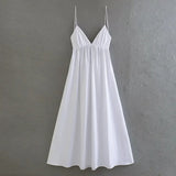 Foridol White Women Sundress Backless Sexy Casual Beach Vestidos Maxi Long A-line Fashion Holiday New Dress