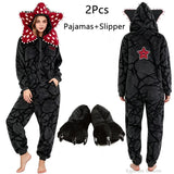 Adult Kigurumi Unicorn Pajamas Winter Thicken Cannibal Flower Demogorgon Cosplay Costume Halloween Suits Slipper XXL Cartoon