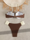ZTVitality Women's Shell Shape Beaded Bikini Set 2026 New Two Piece Swimsuit Female High Cut Bathing Suit Beachwear Biquini