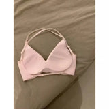 MOYISU Seamless Anime Bodysuit Women Halter Cross Back Invisible Fit Small Bust Enhancer Summer Layering Piece CA Fast Deliver