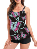 2026 Printed Tankini High Waist Strappy Swimsuit Women Two Pieces Swimwear Female Bathers Swimming Bathing Swimming Swim Suit
