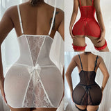 New Sexy Women Lace Sleepwear Babydoll Underwear Garter Belt Mesh Sexy Costume Nightwear Ladies Lingerie