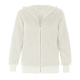 Phantasy Women's Hoodies Women Clothing Streetwear New Style Fashion Hooded Imitation Fur Plush Coat Solid Color Jacket Female