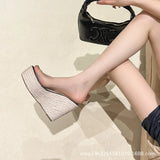 NASBAVI Summer Fashion PVC Jelly Wedges Platform Women's Slippers Sandals Casual Shoes Size 34-40