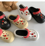 Women Fashion Clogs Indoor Street Slippers Cute DIY Apple Summer Autumn Platform Shoes Soft EVA Female Daily Walking Sandals