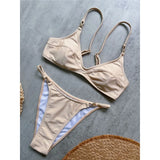 10 Colors V Neck Rhinestones Bikini Female Swimsuit Women Swimwear Padded Bather Bathing Suit Swim Two-pieces Bikini set K8138