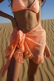 New Women Mesh Wrap Skirts Bikini Cover-Ups Ruffle Kaftan Sarong Sexy Beach Skirt Cover-Ups 9 Color