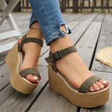 2026 Summer Chunky Platform Sandals Women Plus Size 43 Wedge High Heeled Sandals Woman Ankle Strap Thick Bottom Sandalias Mujer
