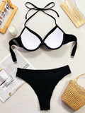Underwired Bra Cup Halter High Waist Bikini Women Swimsuit Female Swimwear Two Pieces Bikini Set Push Up Bathing Suit Swim Lady