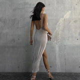 Elegant Sexy Evening Party Dress for Women 2022 New Midi Long Bodycon Slip Dresses Summer Thigh Split Vestidos De Fiesta