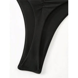 S - XL Black Scrunch Butt Thong Bikini Bottom Swim Brief Women Swimwear Female Bather Brazilian Tanga Panties Underwear V6864