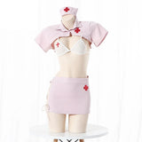 Nurse Uniform Women Sexy Lingerie Temptation Side Split Skirt Open Bra Miniskirt Outfit Adult Roleplay Erotic Cosplay Costume