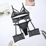 women intimates sexo sheer lace bra+ garter belt+G-string thong sexy lingerie erotic hot bra briefs set