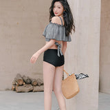 Swimsuit women's new Xia one shoulder camisole swimsuit ins conservative cover belly slimming split skirt swimsuit