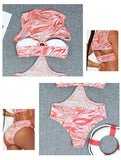 2026 New Sexy One Piece Swimsuit Swimwear Women Gradient Print Hollow High Waist Highly Elastic One-piece Bathing Suit Beachwear
