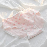 5Pcs/Set Cute Rabbit & Heart Briefs Women's Sweet Style Cotton Panties Mid-Rise Breathable Underwear Cotton Lingerie M-XL