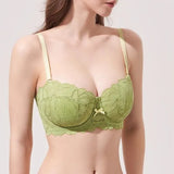 Full Bust French Lace Bralette Wireless Support for Women Plus Size Full Coverage T-Shirt Bra Anti Sagging Comfort MOYISU Sexy