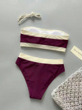 Sexy White Black Patchwork Bikini Set 2026 Women Bandeau Push Up Bra High Waist Swimsuit Beach Bathing Suit Holiday Swimwear