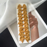 10Pcs/card Grosgrain Ribbon Bows Hair Clips For Girls Small Trailing Bowknots Hairpins Headwear Kids Hair Accessories