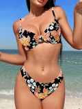 Strappy Underwire Bikinis 2025 Printed Floral Swimwear Female Sexy Swimsuit Women Bathers Bathing Swimming Swim Suit Beachwear