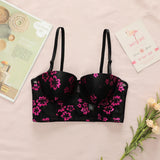 Chinese style new Chinese lace underwear floral bra half cup gathering pull up women's bra underwear B6131