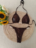 Halter String Bikinis 2026 Stone Swimwear Female Sexy Brazilian Swimsuit Women Bathers Bathing Swimming Swim Suit Beachwear