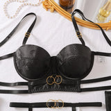 Toucheart Erotic Lingerie Hollow Seductive Shaping Bra Set Gathering Passionate Sexy Luxurious Intimate Underwear Four-piece Set