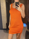 20 Colors Backless Lace Up Crochet Knitted Tunic Beach Cover Up Cover-ups Beach Dress Beach Wear Beachwear Female Women V5479